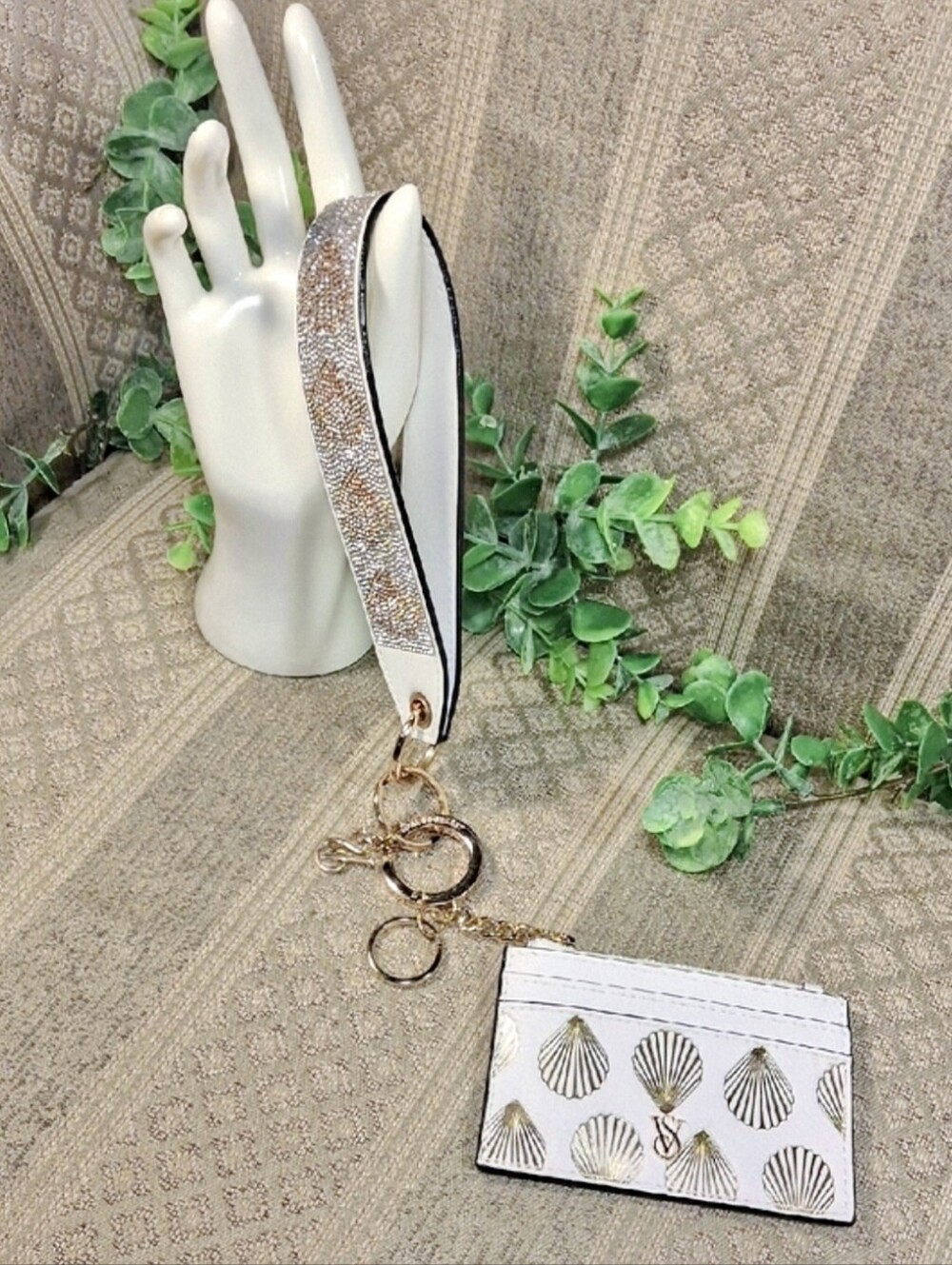 Bundle Victoria Secret  Seashell Wristlet Strap Charm & Card Case